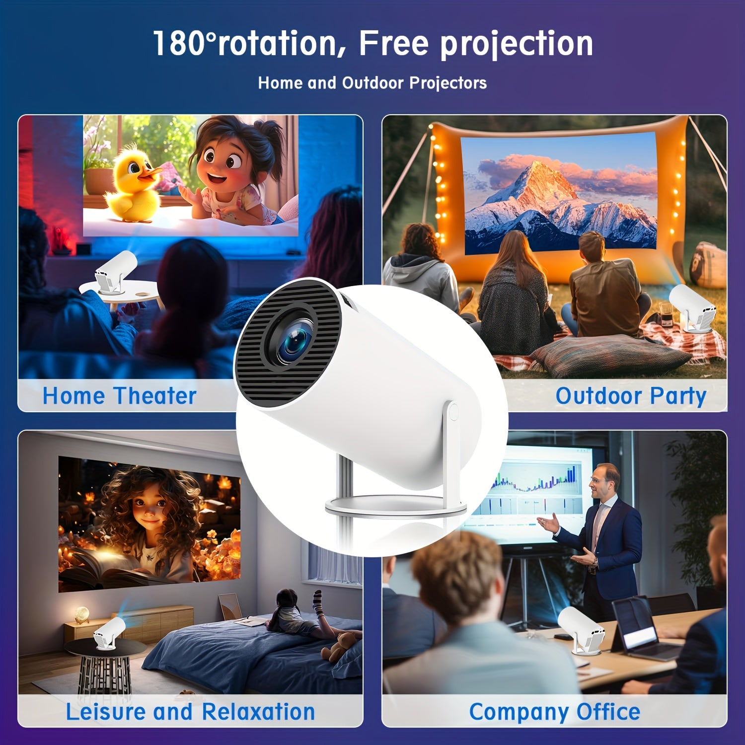 Nuvien Portable 4K Smart Projector