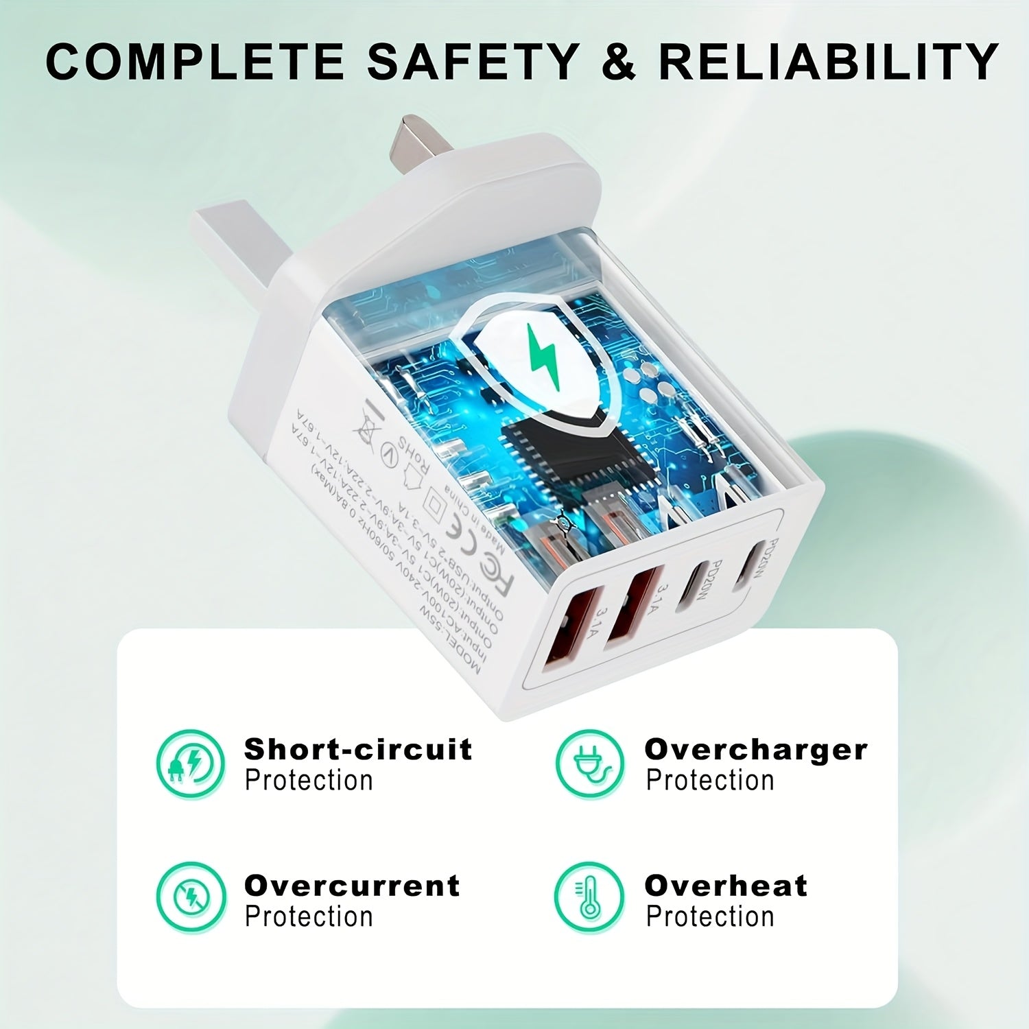 Nuvien 40W Dual USB-C Power Adapter