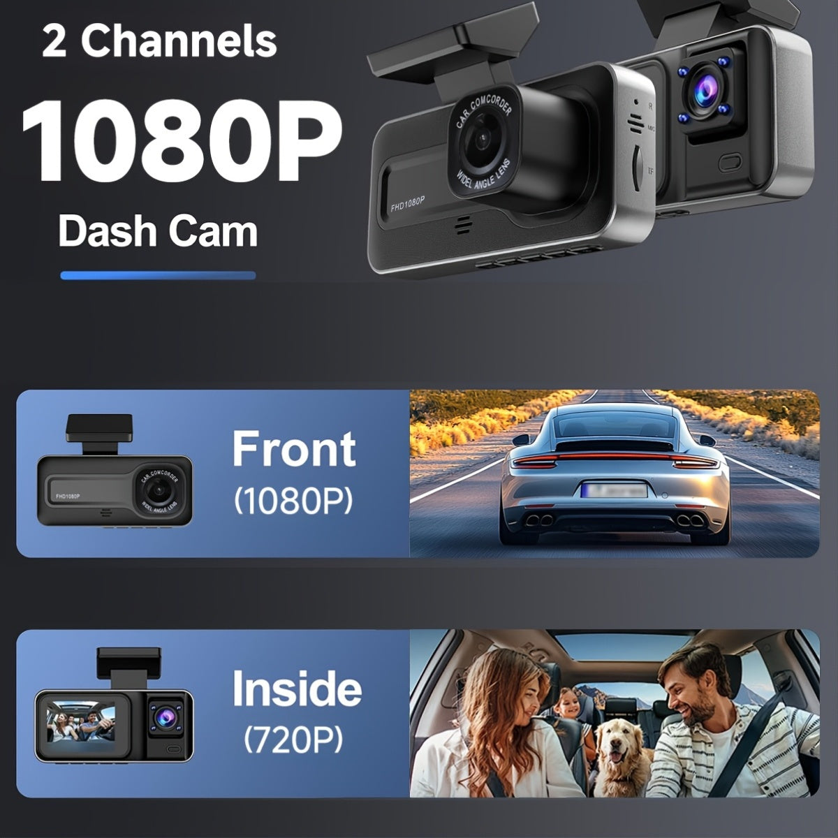 Nuvien Dual Lens Car Dashcam
