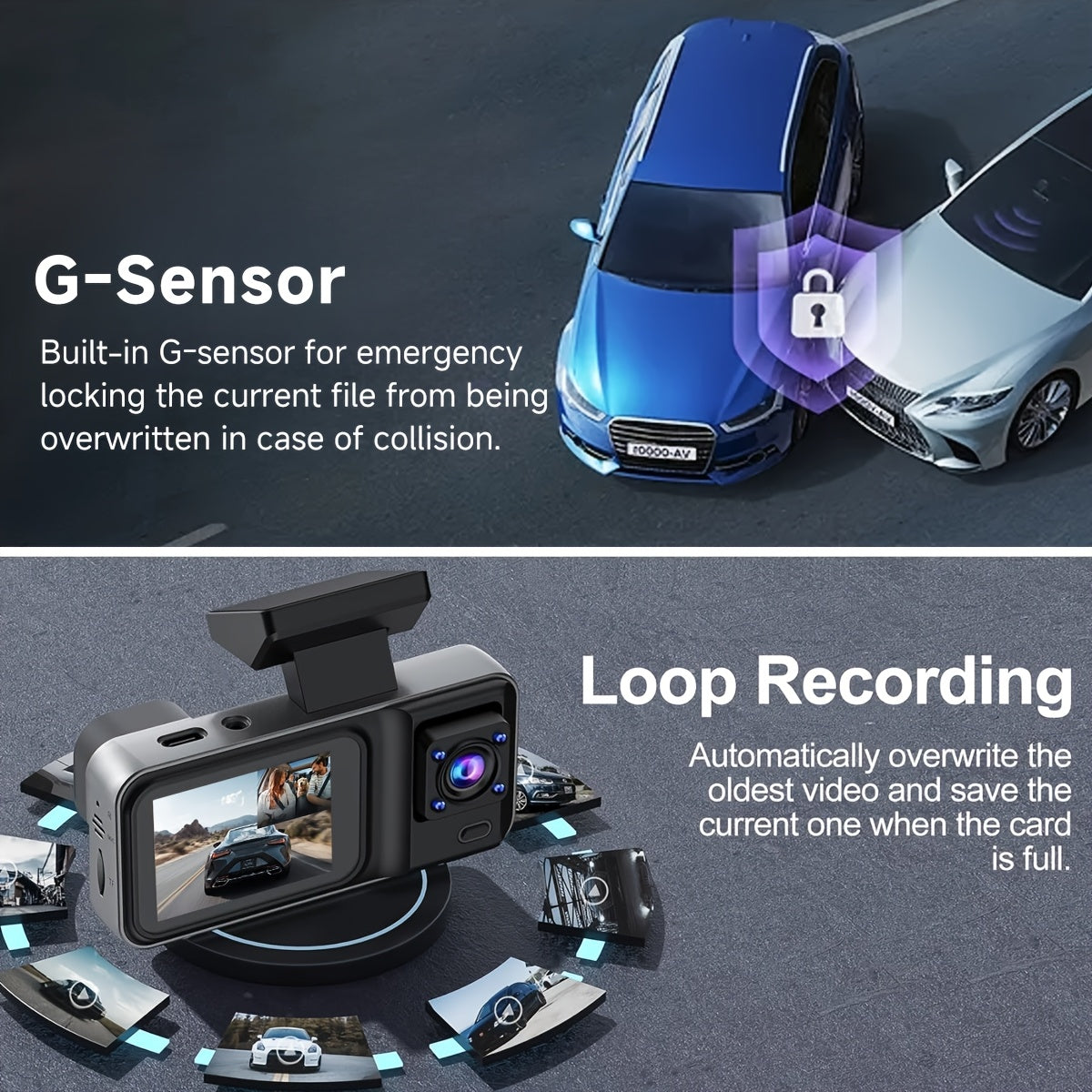 Nuvien Dual Lens Car Dashcam