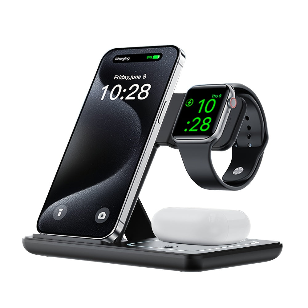 Nuvien 3-in-1 Foldable Wireless Charging Station