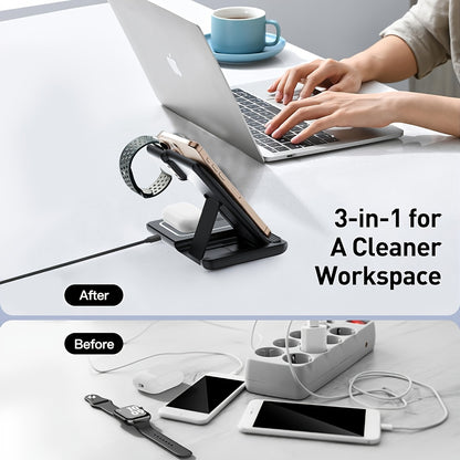 Nuvien 3-in-1 Faltbare kabellose Ladestation